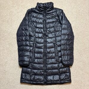 The North Face 550 Down Coat Womens XS Black Quilted Puffer Mid Length Winter